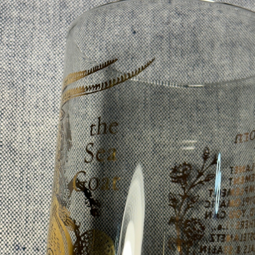 Gold Capricorn Zodiac Glass